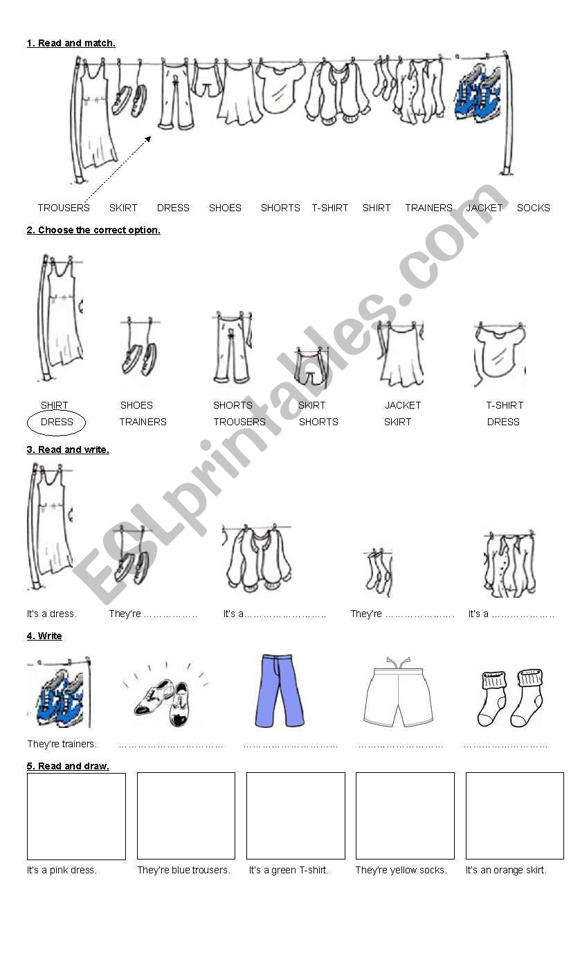 CLOTHES photocopiable worksheet