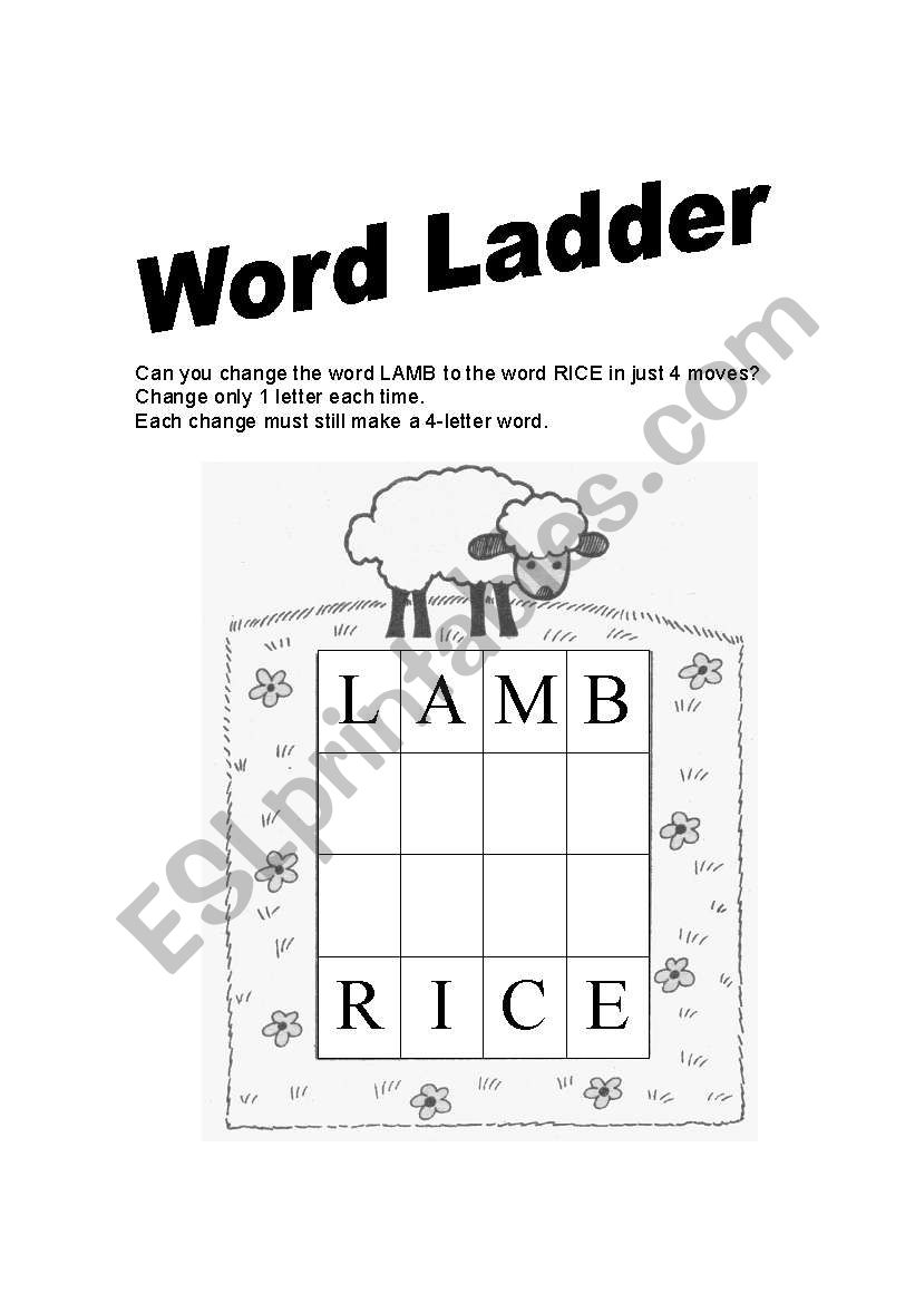 Word Ladder 1 worksheet