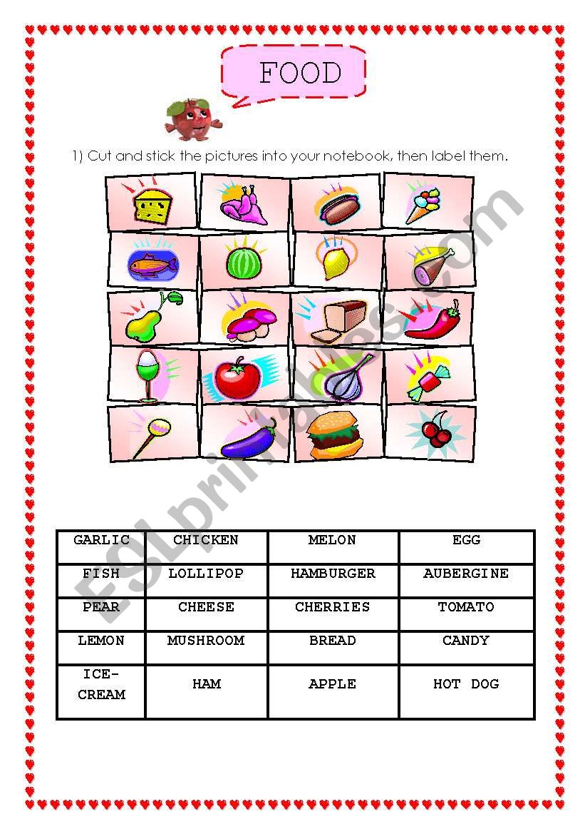 FOOD worksheet