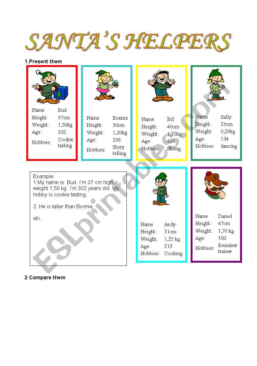 SANTAS HELPERS worksheet