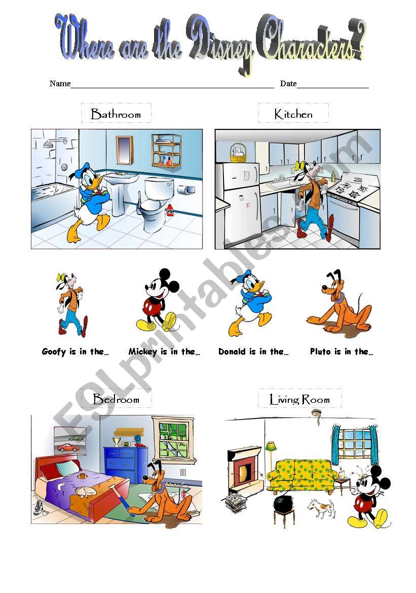 Rooms in the House worksheet