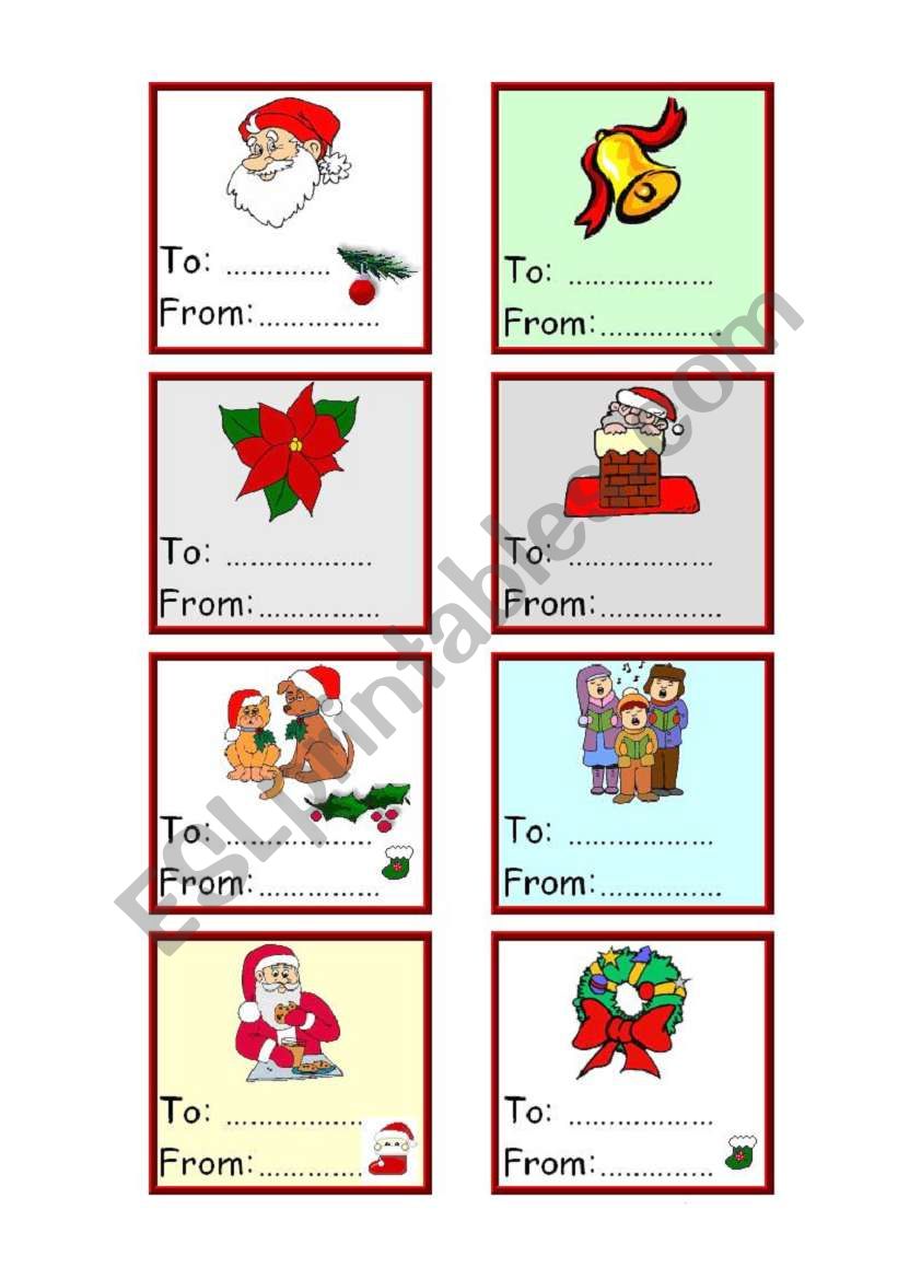 Christmas cards for gift - (to-from) 1-3