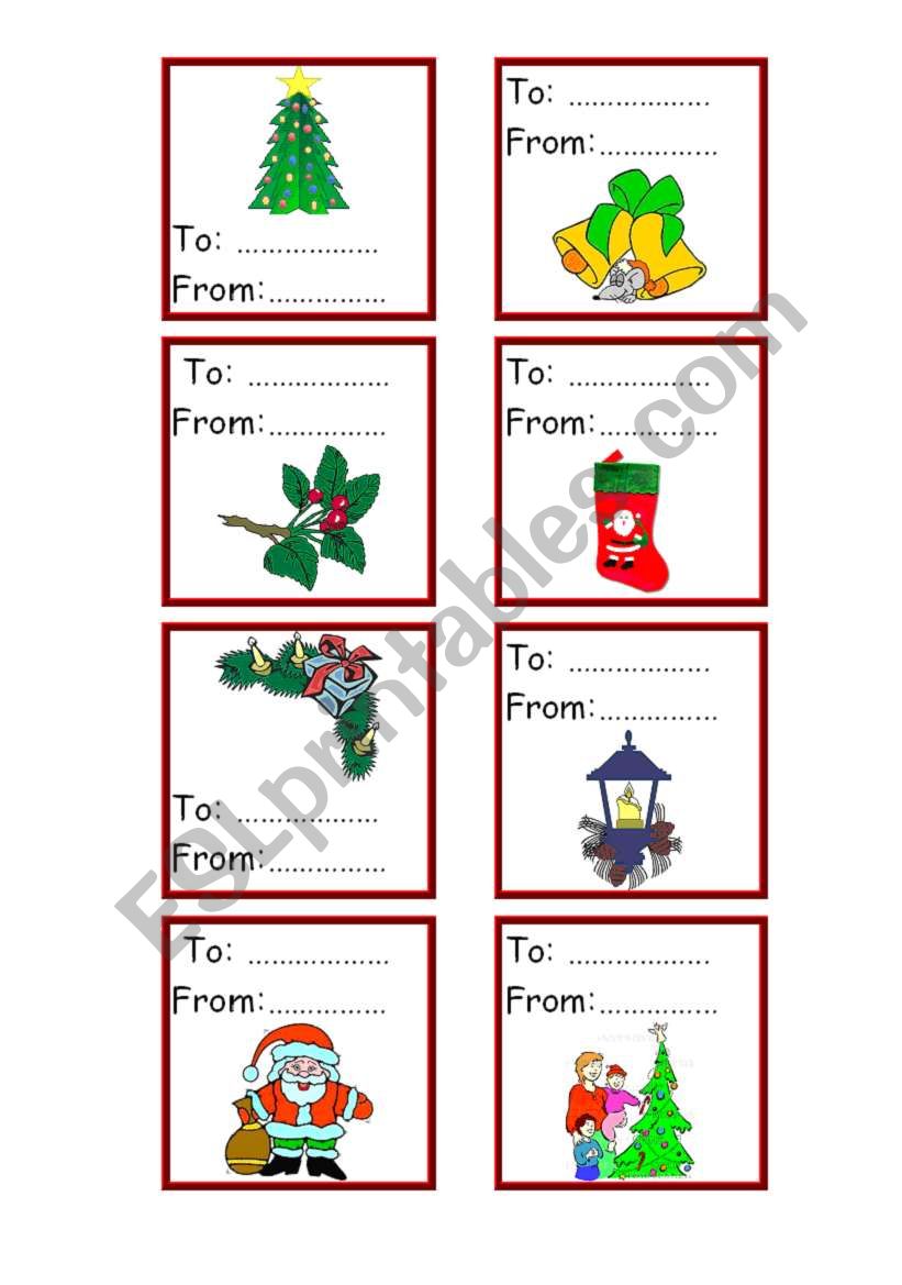 Christmas cards for gift - (to-from) - 3-3