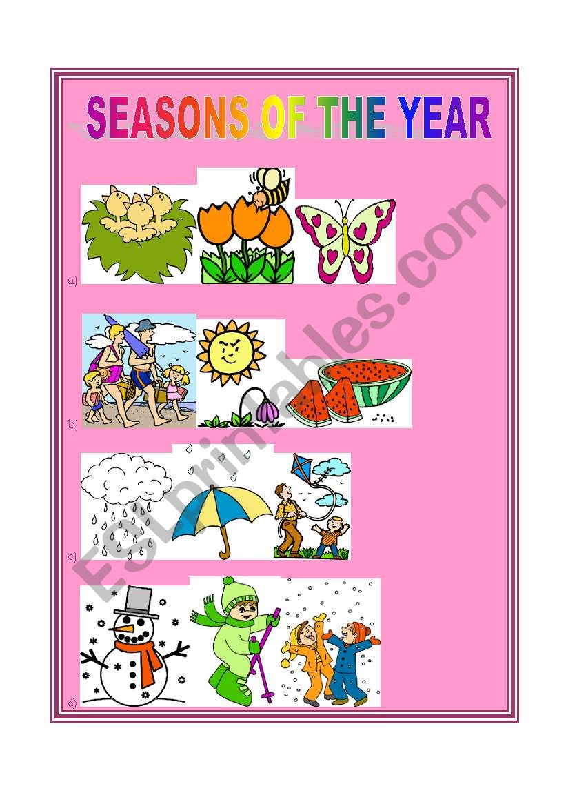 4 seasons worksheet