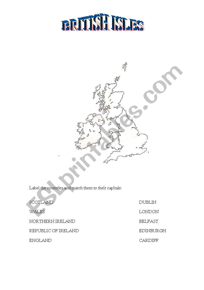 BRITISH ISLES worksheet