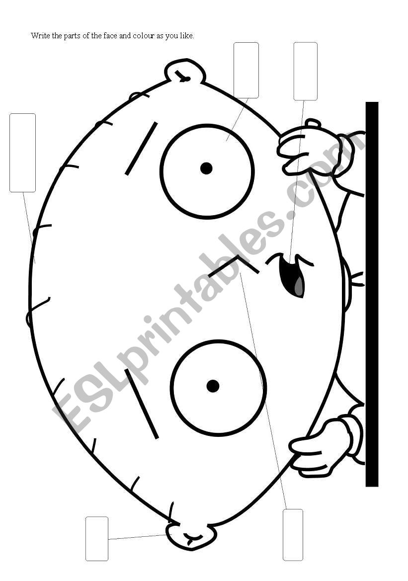 Parts of the Face. Family guy worksheet.