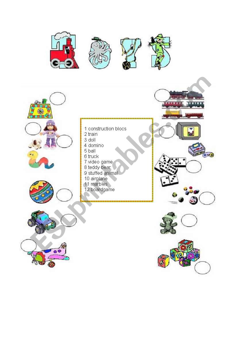 TOYS worksheet