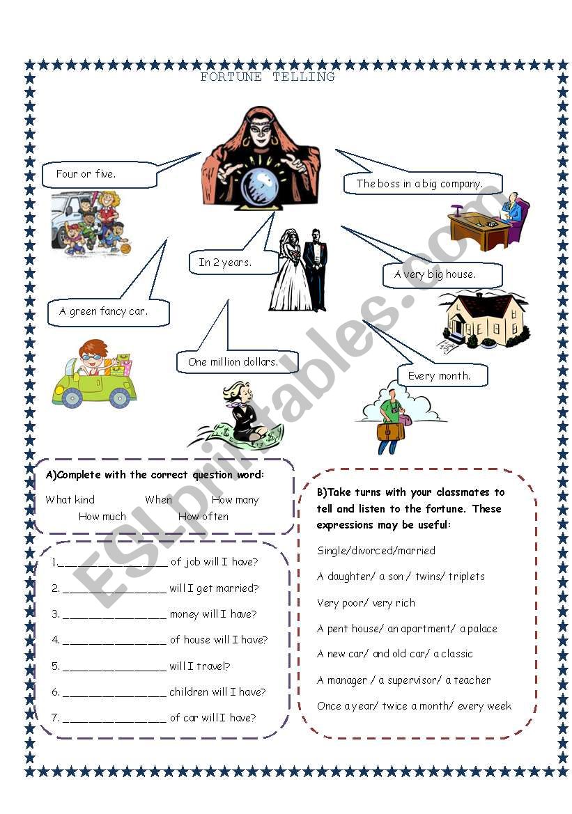 Fortune Telling worksheet