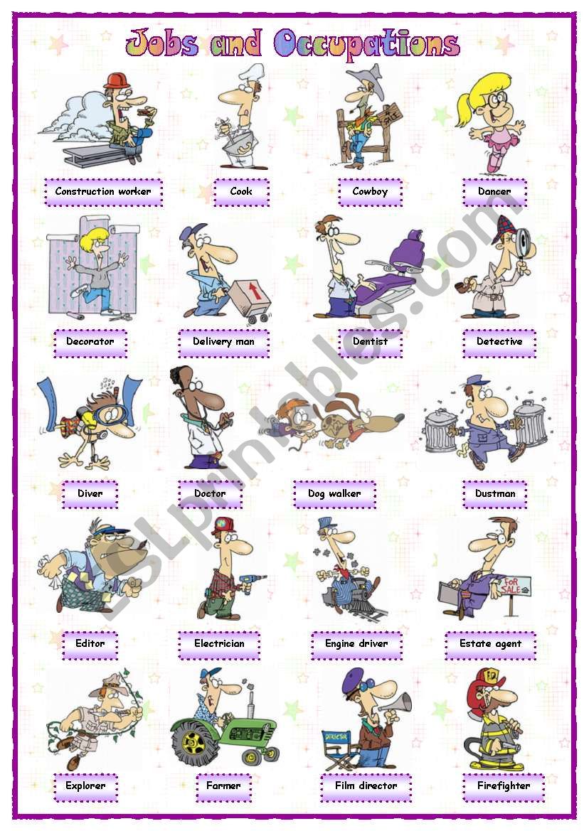 Jobs and occupations (3 of 8) worksheet