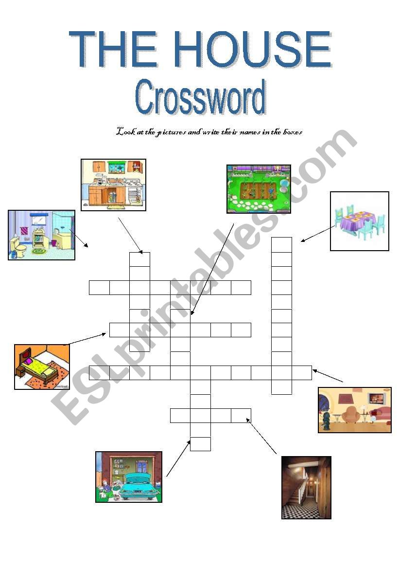 THE HOUSE - crossword worksheet