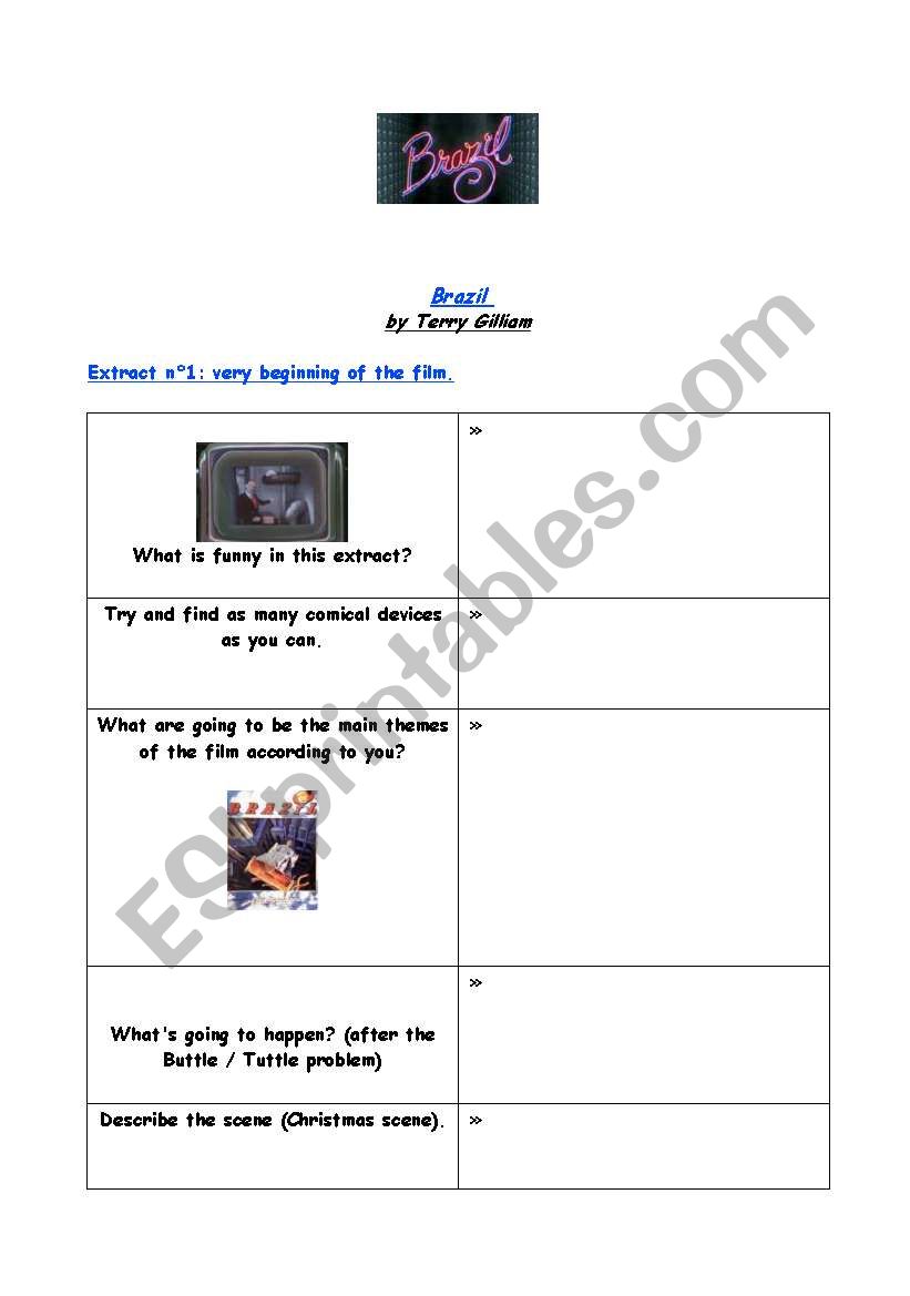 Brazil worksheet (part 1)  worksheet