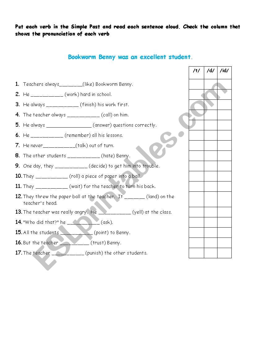 The Past Simple worksheet