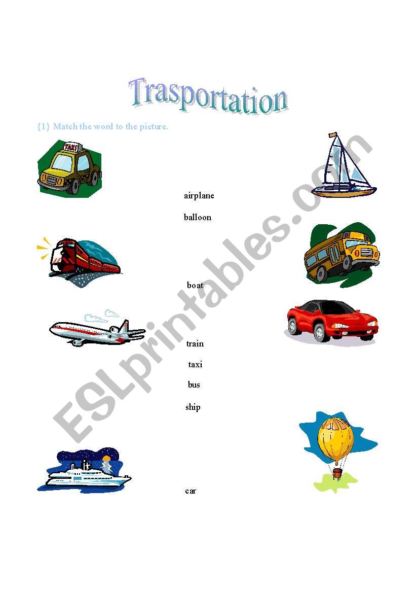 Transportation  worksheet