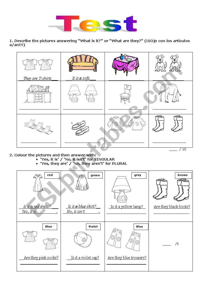 Test. What is it? What are they? Vocabulary