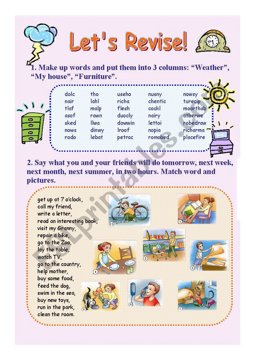 Lets revise worksheet