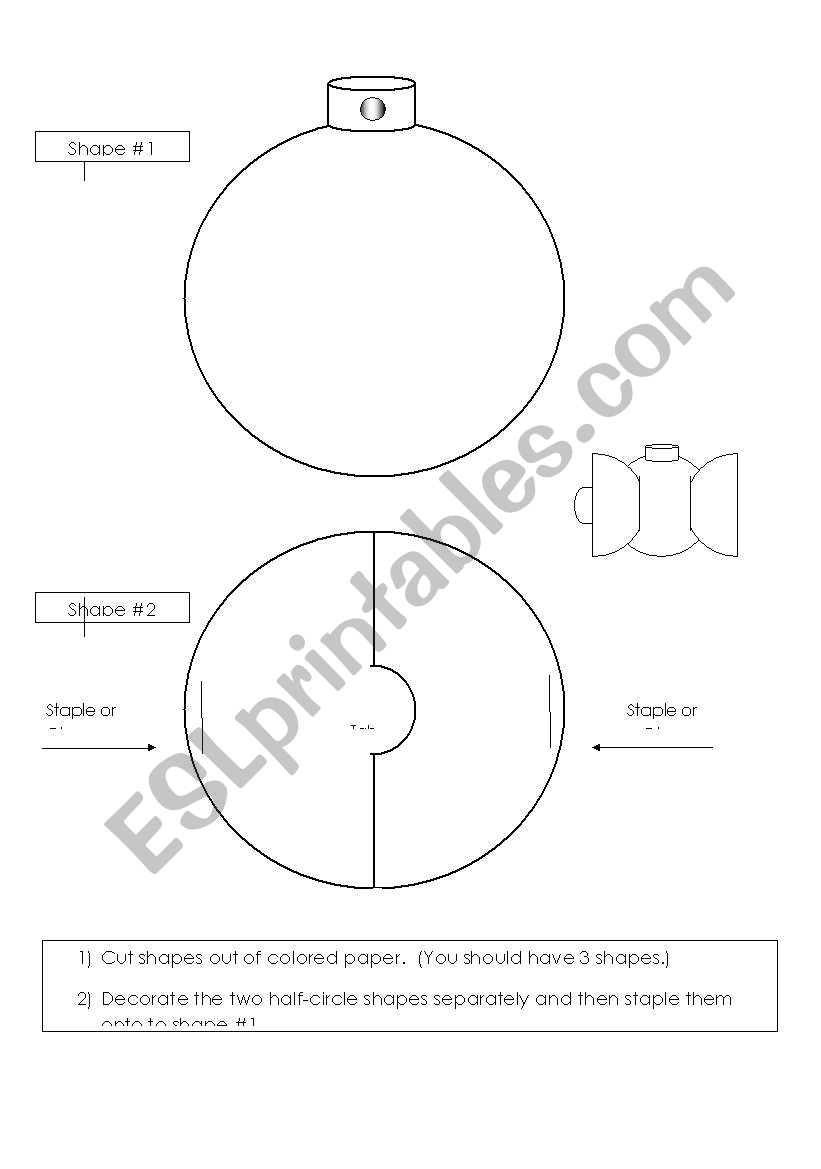 Christmas Ornament Template worksheet