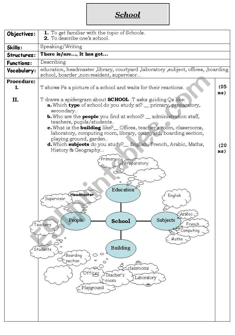 School worksheet