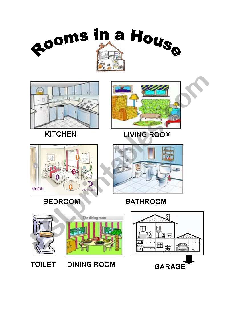 Rooms in a house worksheet