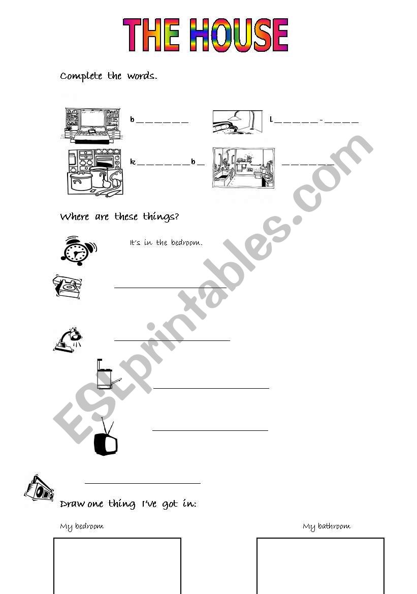 THE HOUSE worksheet