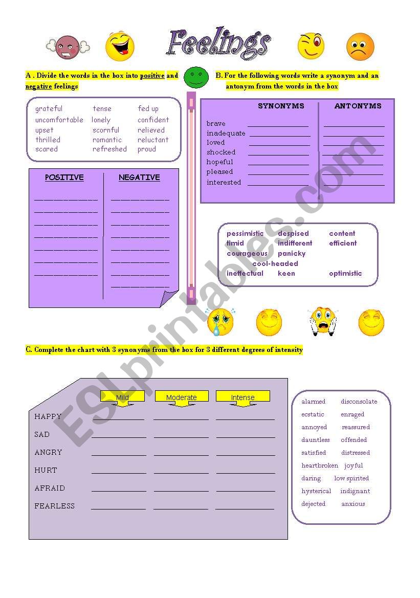 how do u feel? worksheet