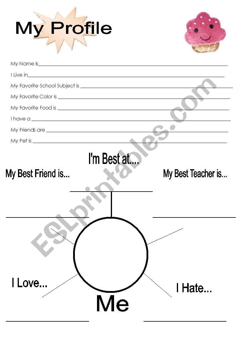 All about me profile  worksheet