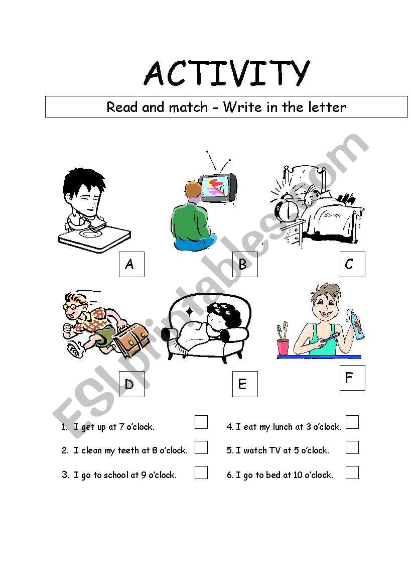 activity worksheet