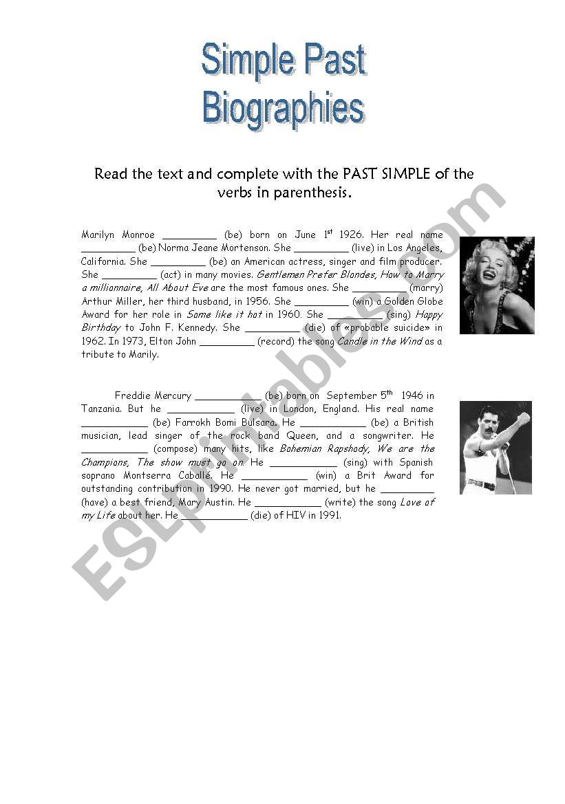 simple past worksheet