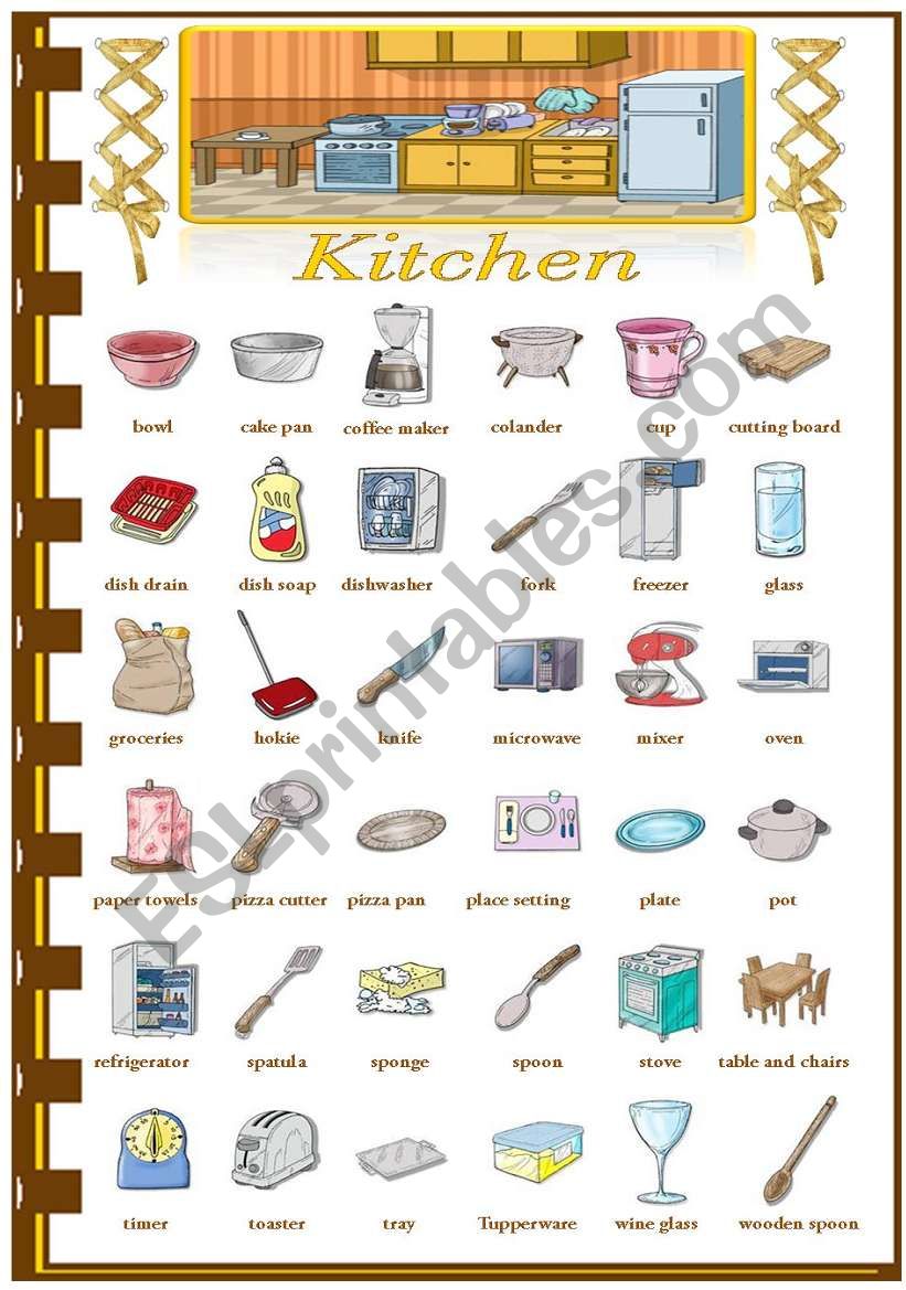 Rooms in the house - Kitchen worksheet