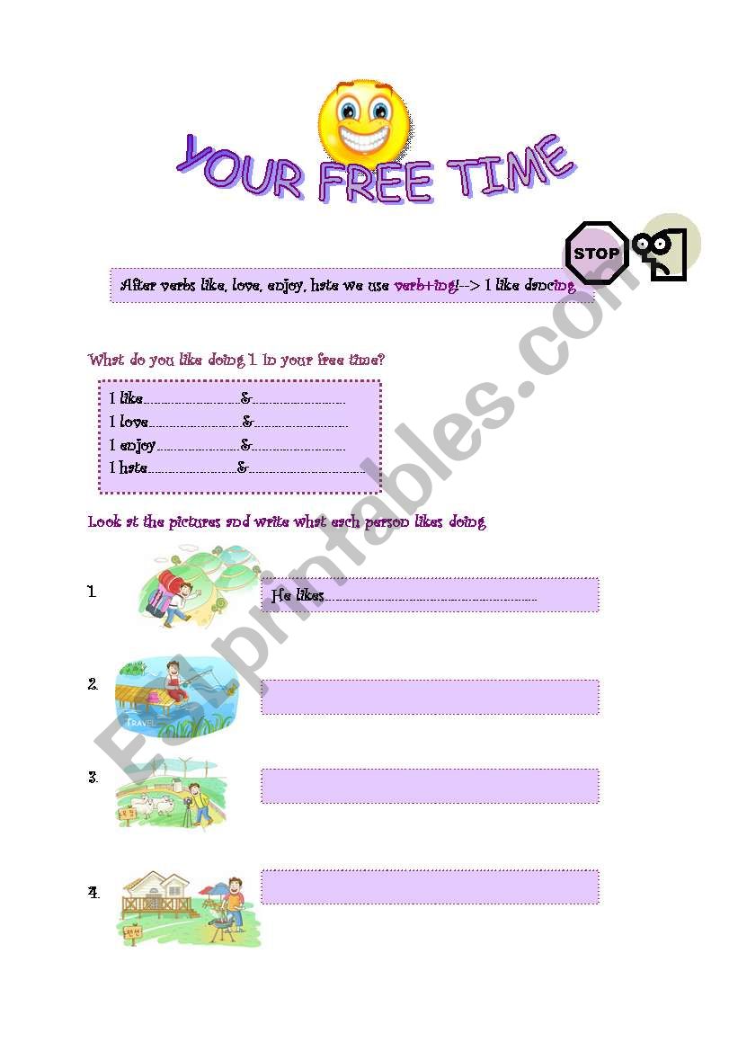 FREE TIME worksheet