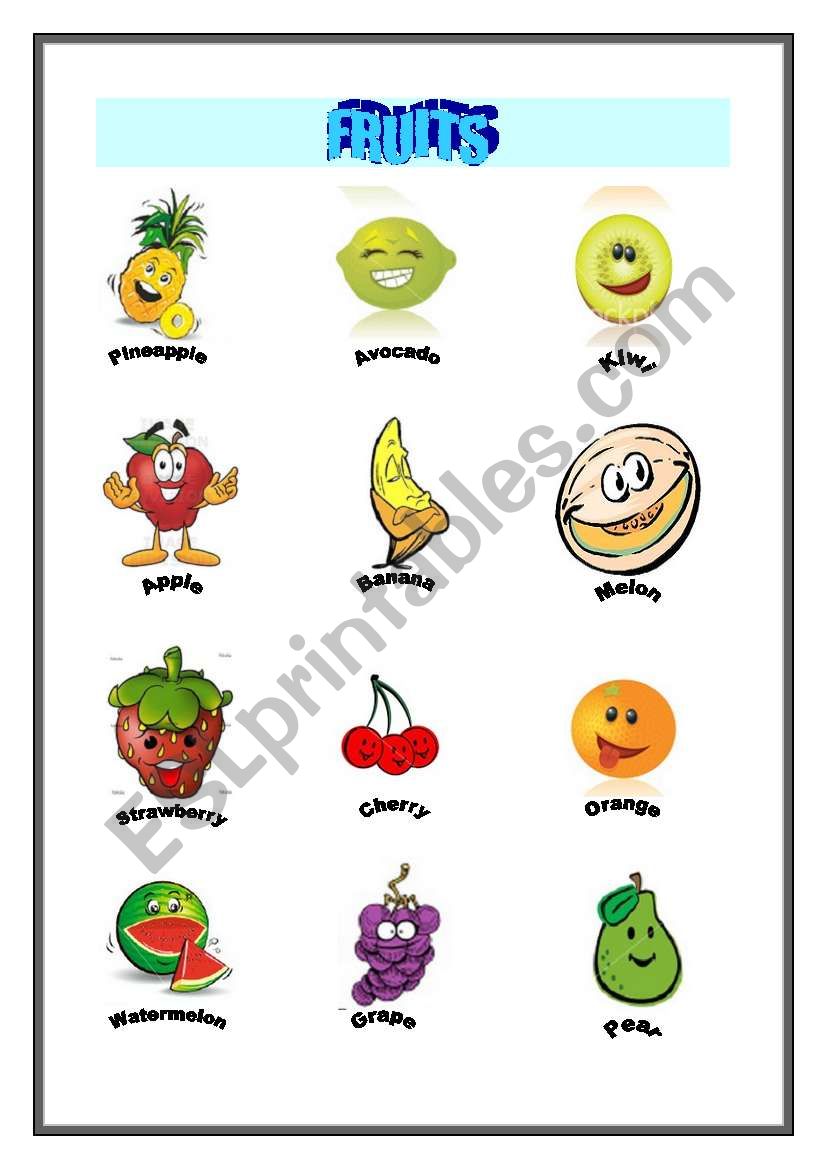 Fruits and Vegetables worksheet