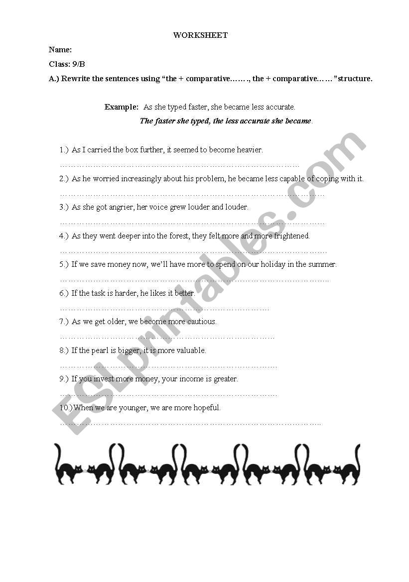 comparatives worksheet