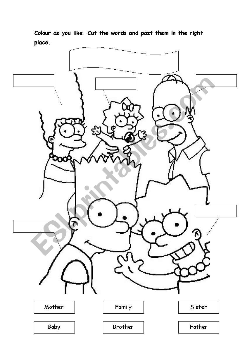 Family - The Simpsons Family worksheet