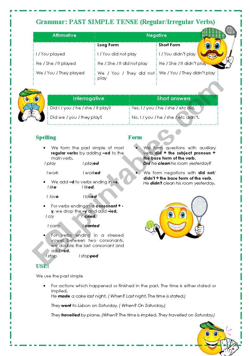 PAST SIMPLE TENSE worksheet