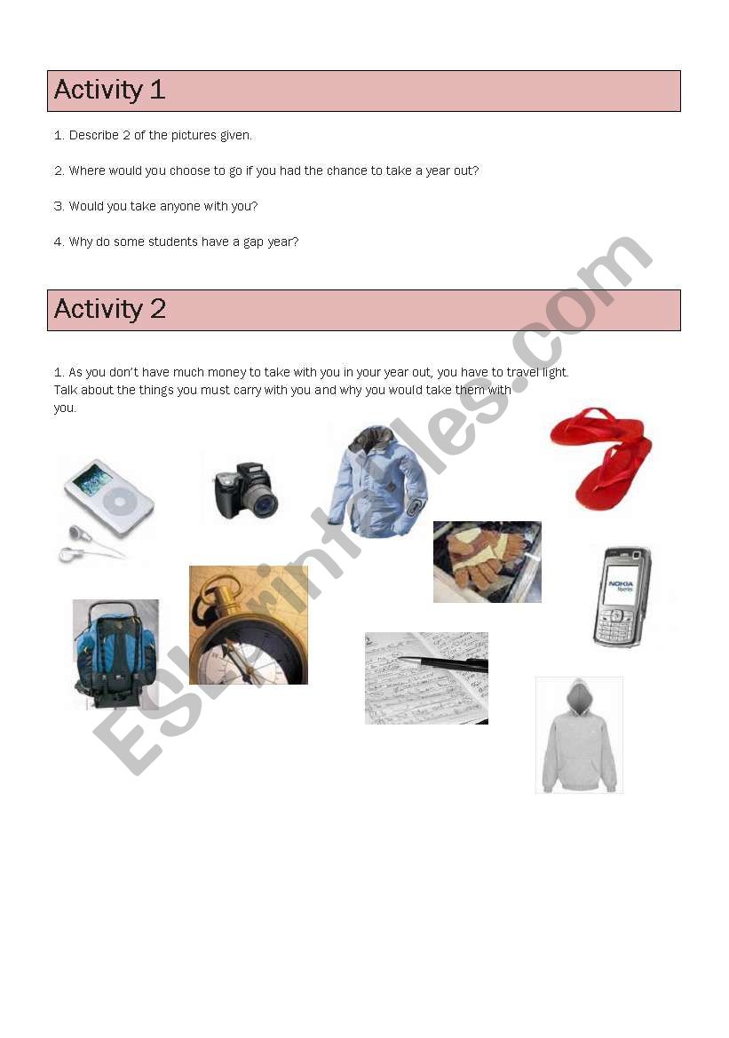 Gap Year 2/2 worksheet