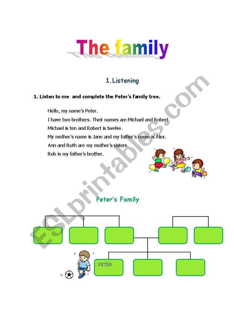 Family. Four Skills. Part 1/3 worksheet