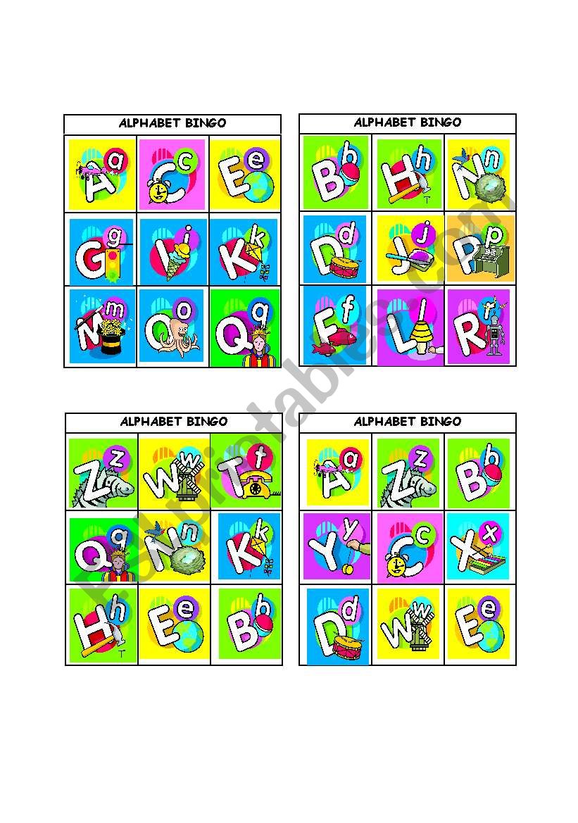 Alphabet Bingo! ESL worksheet by fingerkiss