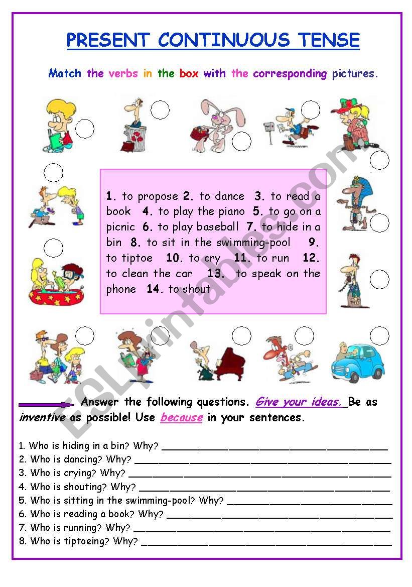 PRESENT CONTINUOUS TENSE worksheet