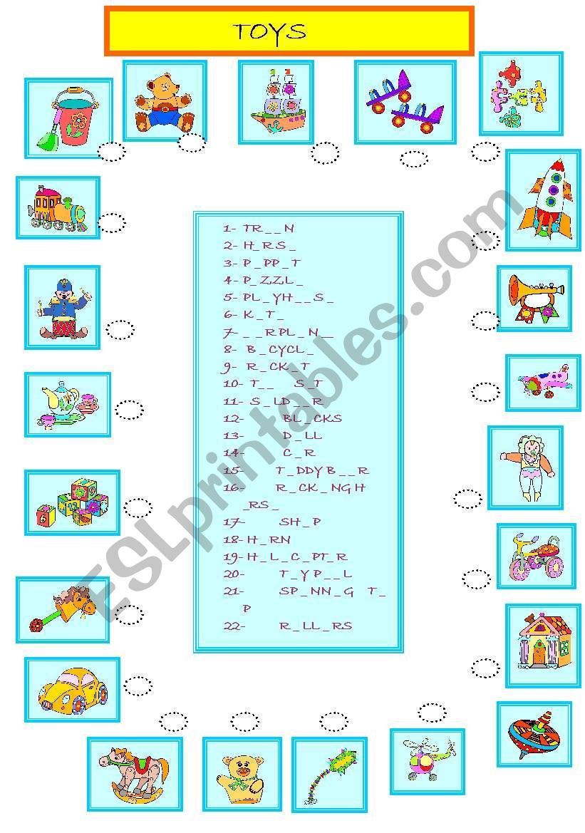 TOYS worksheet