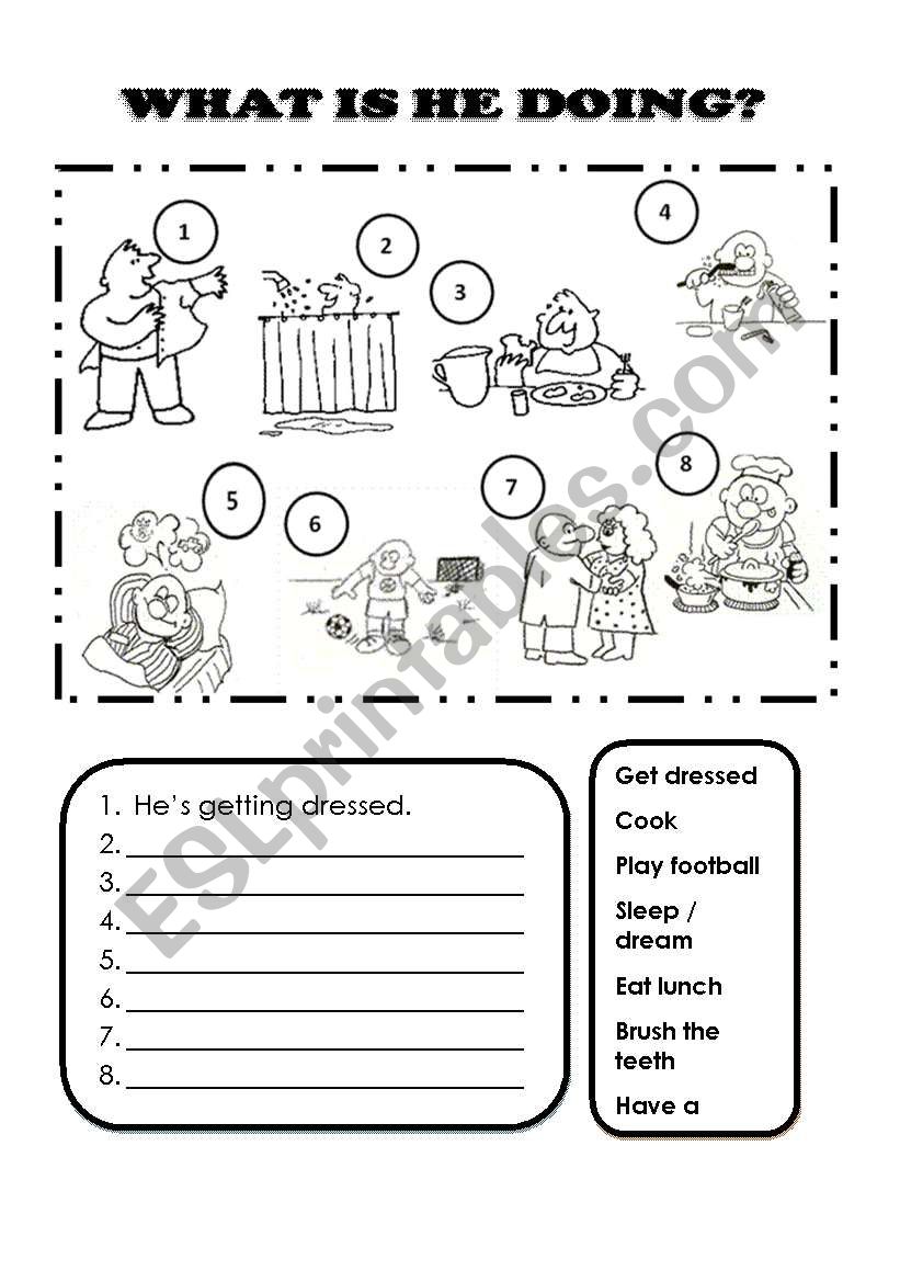 What is he doing? worksheet