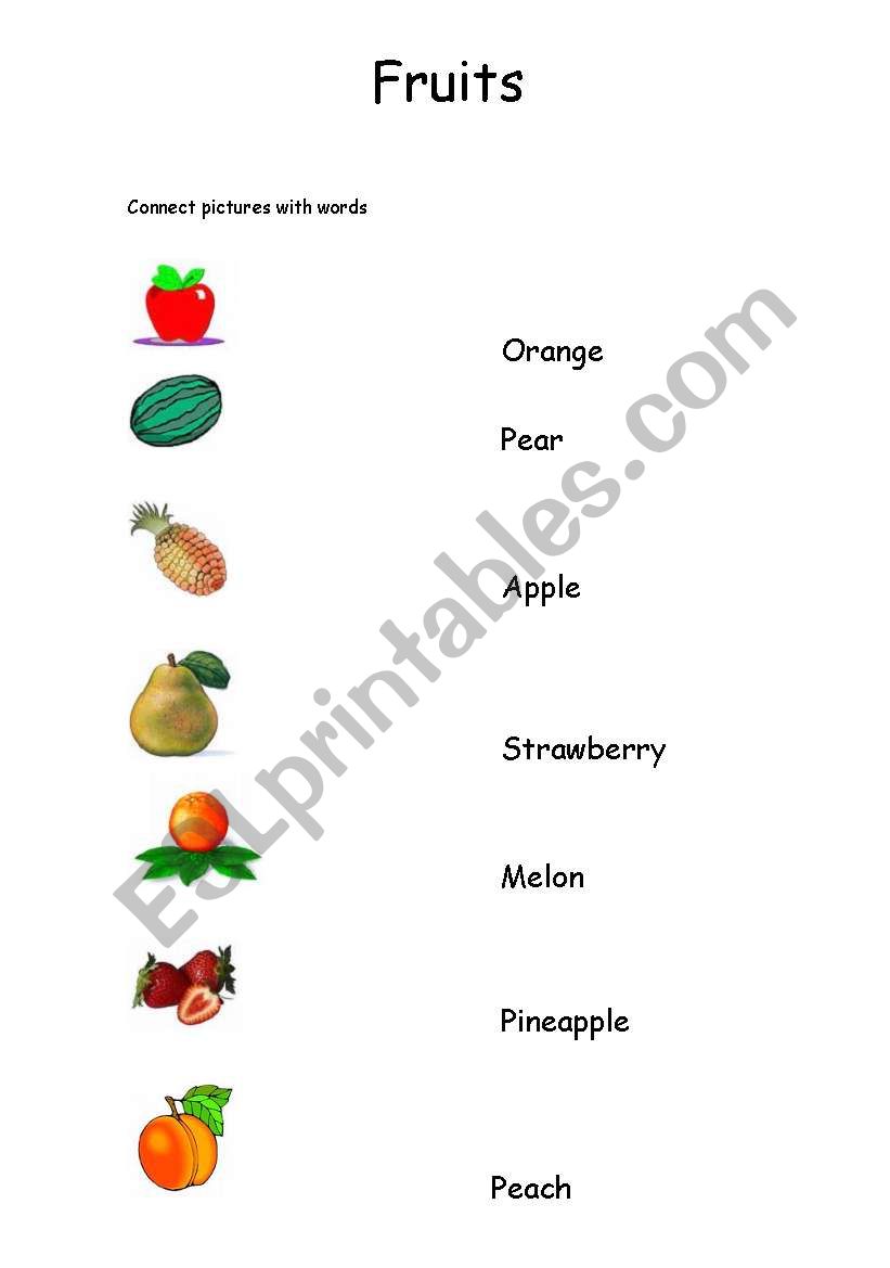 FRUITS worksheet