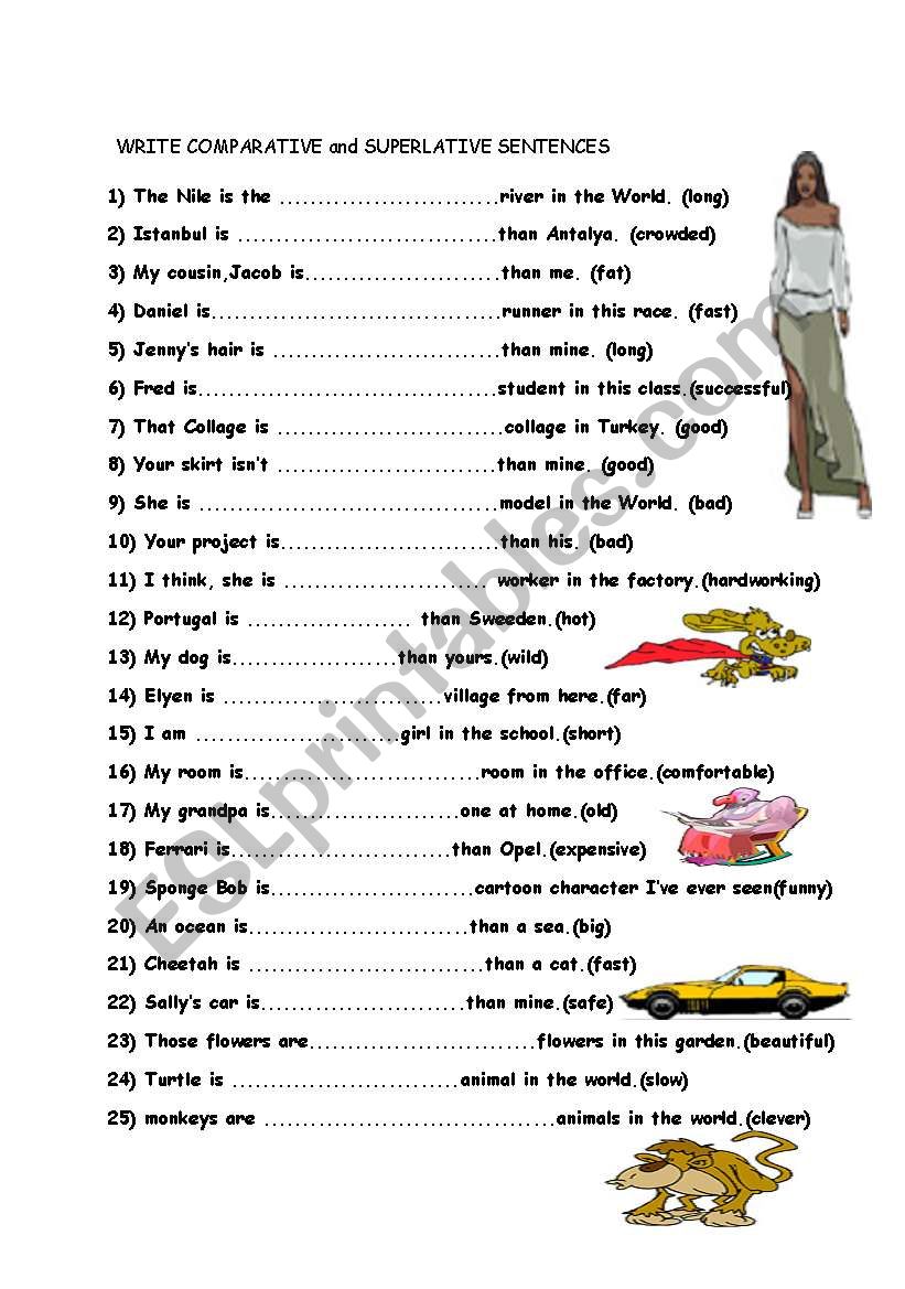 comparisons worksheet