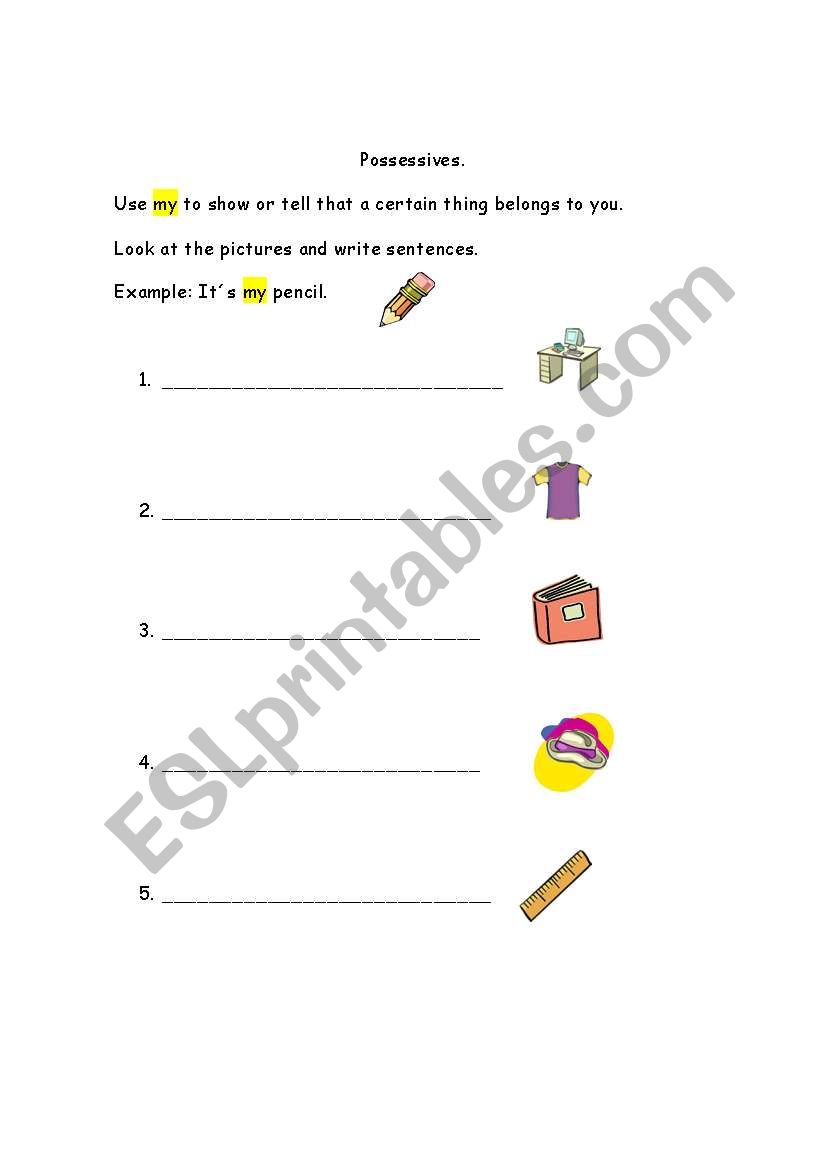 Possessive Pronouns worksheet