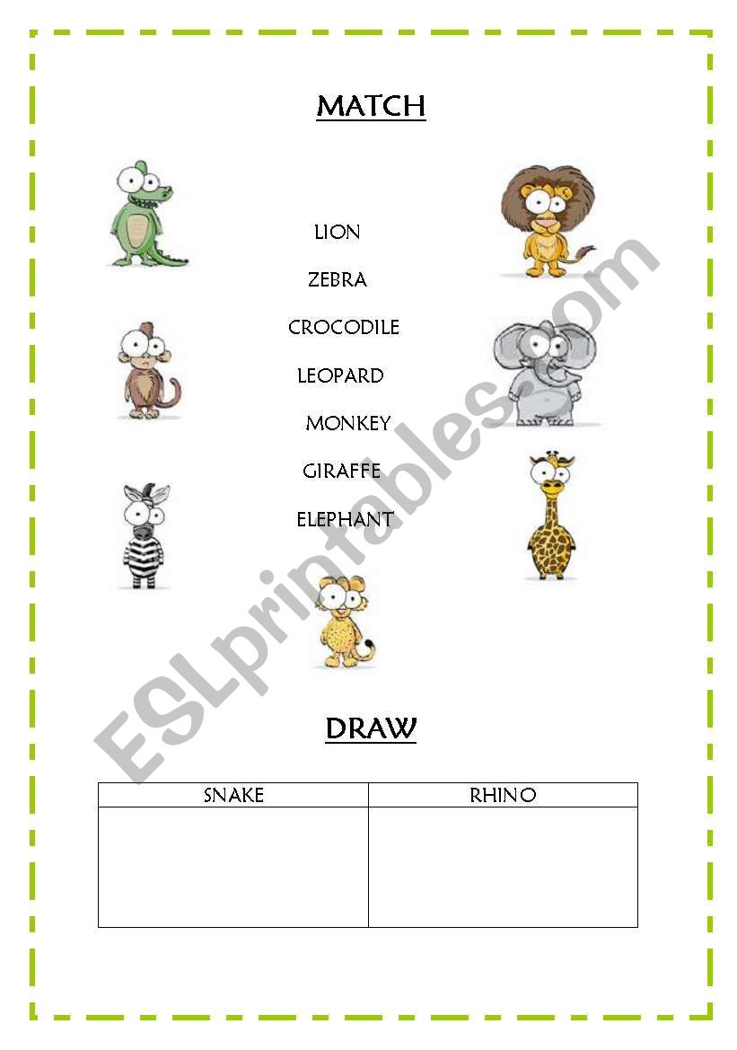animals worksheet