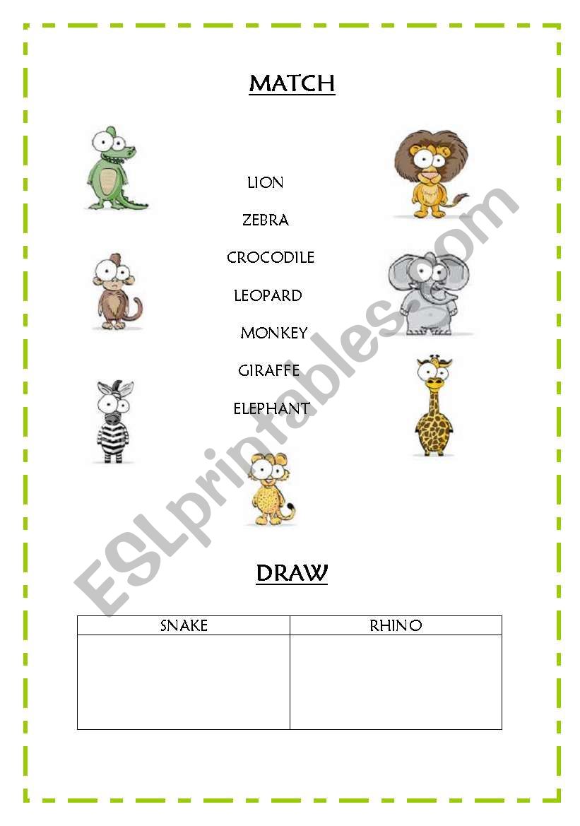 animals worksheet