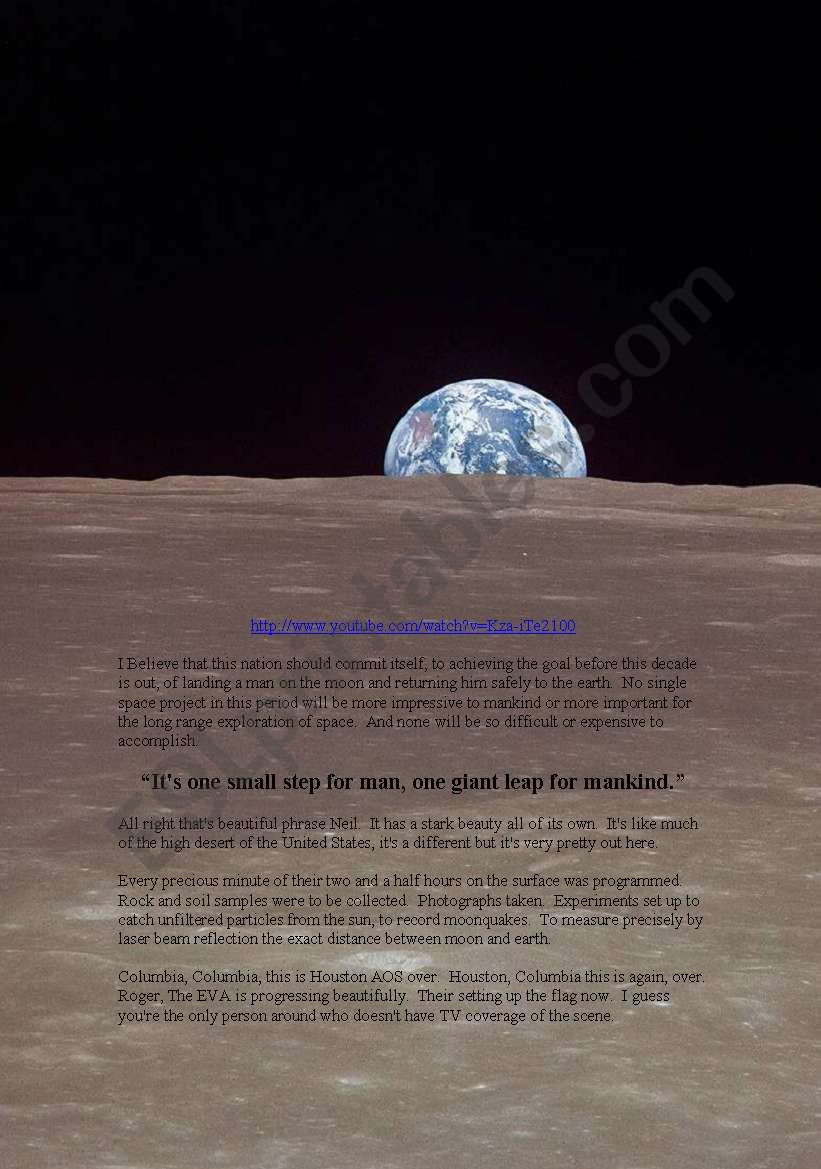 Moon landing worksheet