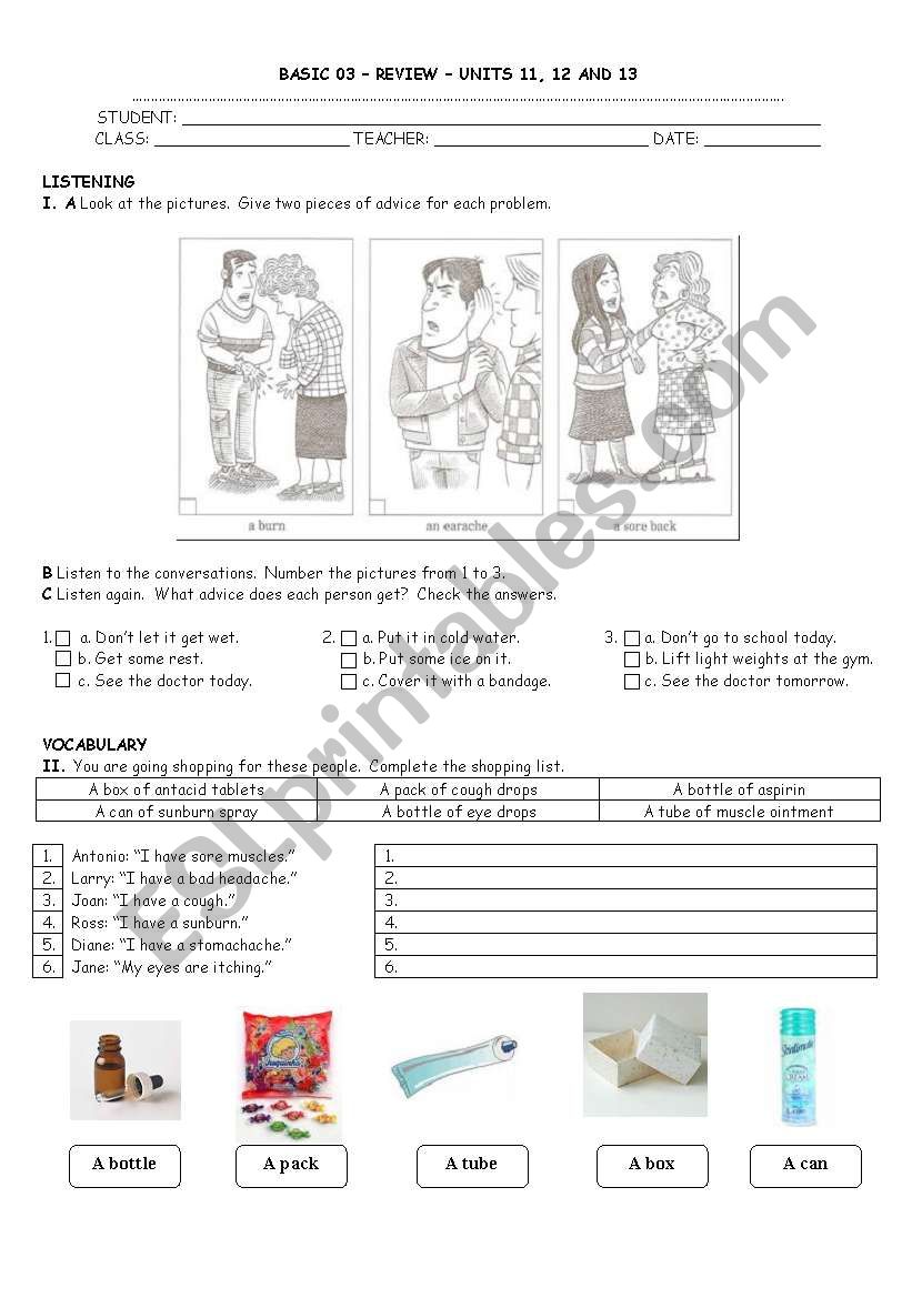 Interchange 1 Third Edition Review Units 11, 12 and 13