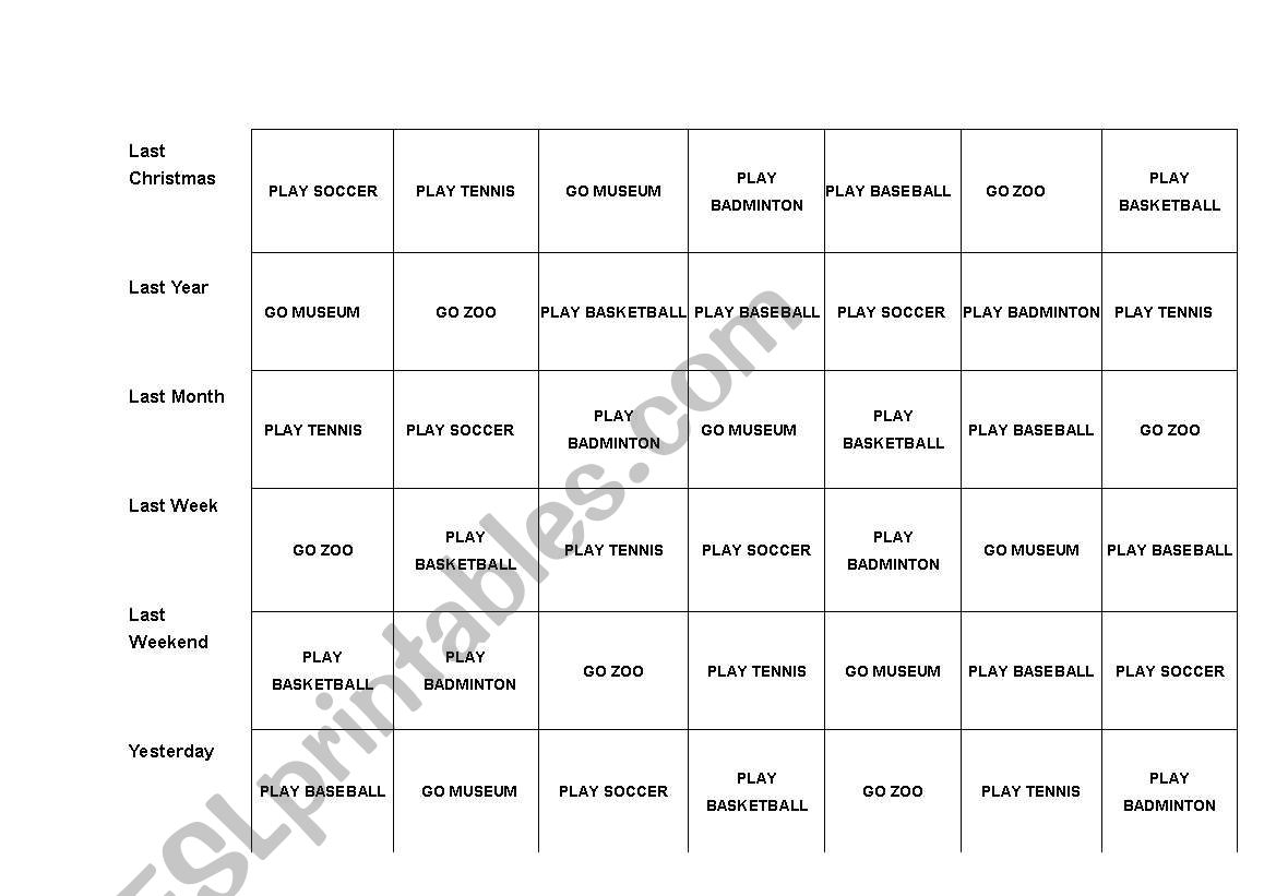 Connect 4 worksheet