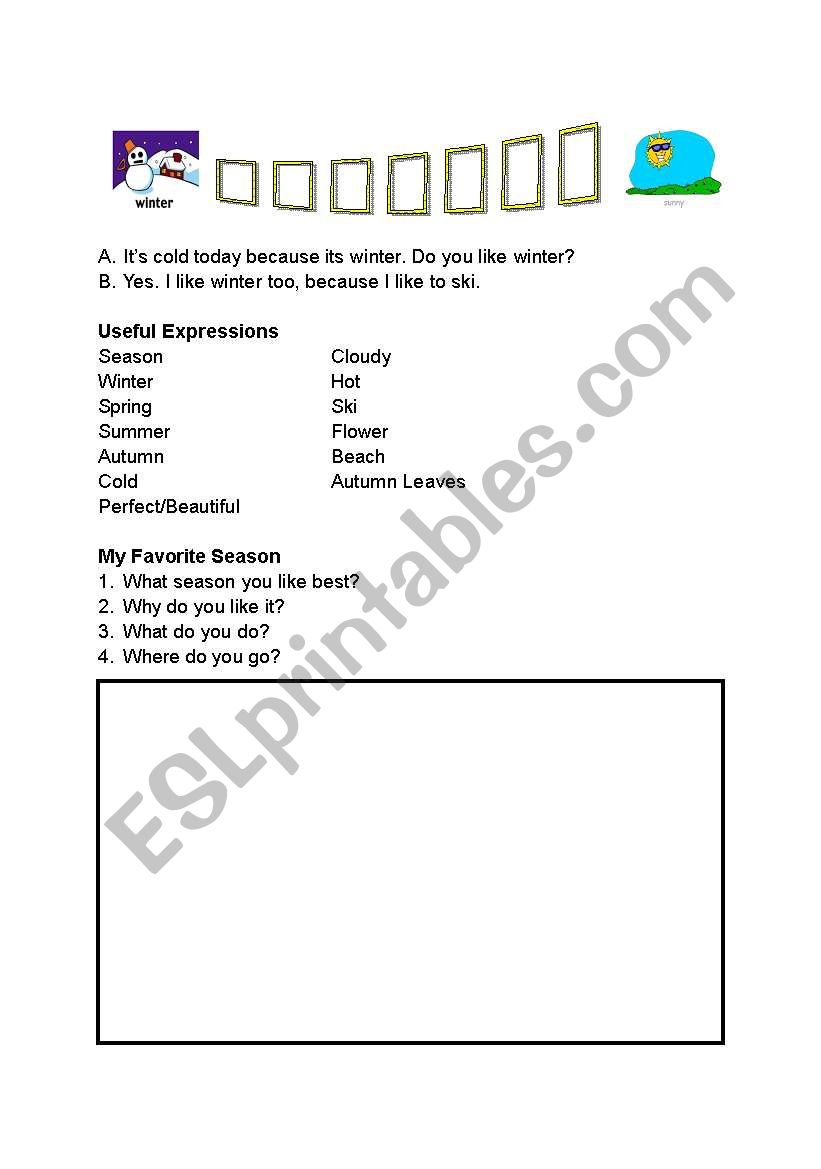 Seasons worksheet