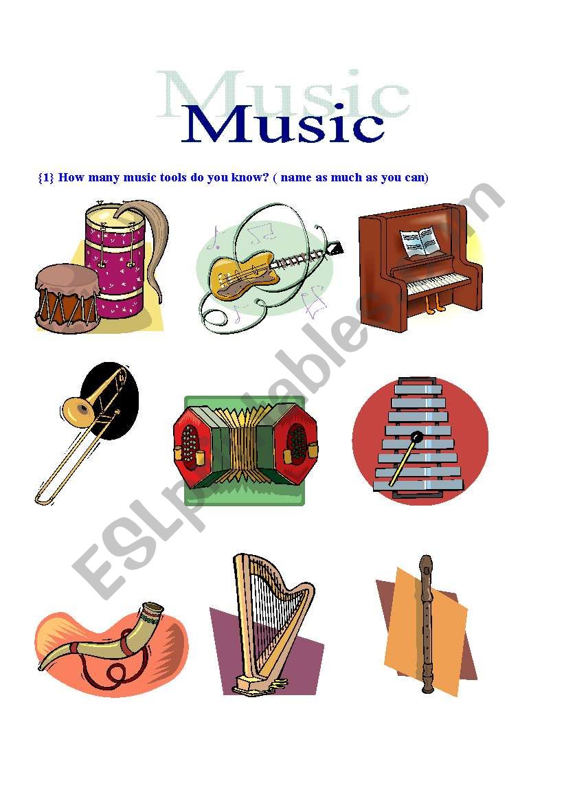 Music Instuments worksheet