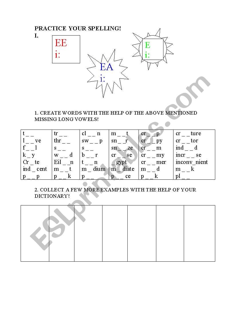 Practice Your Spelling worksheet